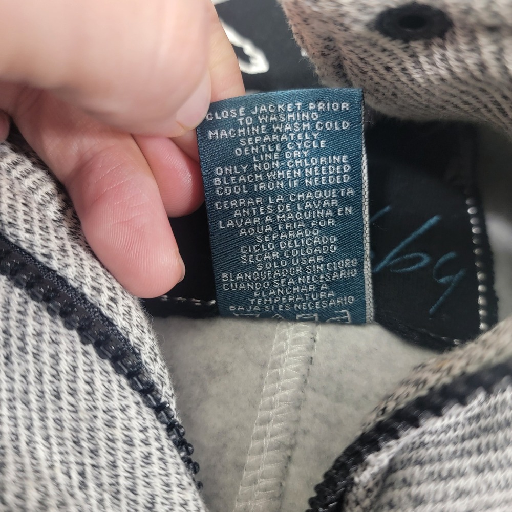 Sebby Womens Gray Herringbone Toggle Hooded Coat Jacket Size L - Picture 3 of 5